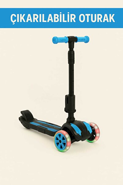 Scooter Cool Wheels3 Tekerlekli LED Işıklı Oturaklı Çocuk Scooter 3-7 Yaş