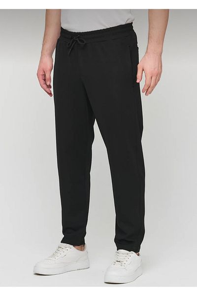 Last fashion Μαύρο ανδρικό άνετο υφασμάτινο παντελόνι κατάδυσης