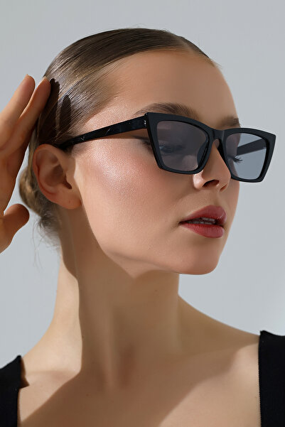 Lozzo نظارات شمسية نسائية باللون الأسود عيون القطة UV400 23006 C2 لون فاتح