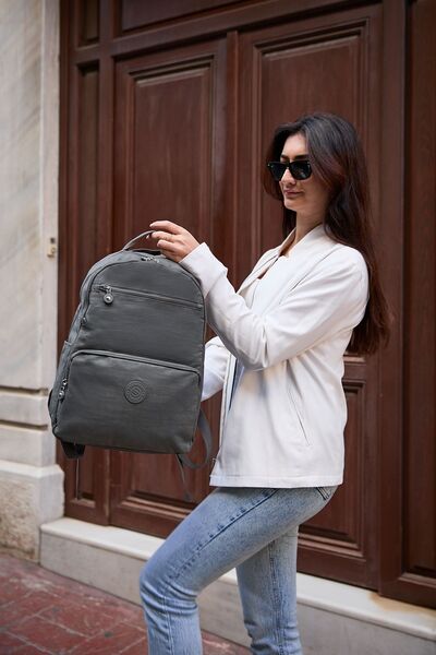 Sanmorris Унісекс Водостійка Середнього Розміру Кринкіл Тканина Багатокімнатна Темно-Сіра Сумка для Ноутбука, Школи та Подорожей