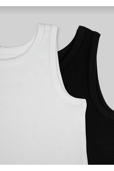 elmas kids Girl's 100% Cotton Camisole Black-White Camisole Crop