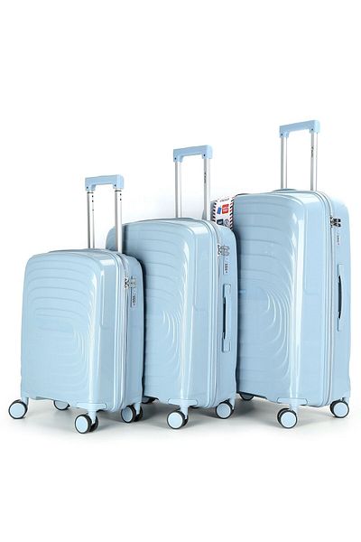 Falcon 3pc PP Luggage Set 20" 24" 28" – Hard Shell, 360° Spinner Wheels, Lightweight & Durable