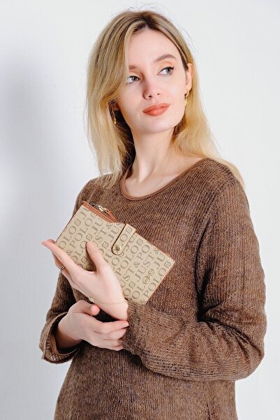 Just Polo محفظة نسائية من Sand Tan Mink Color للموسم الجديد مقاس 19 سم * 10 س...