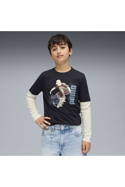 Puma Tricou cu mânecă lungă stratificată MID90s pentru tineri