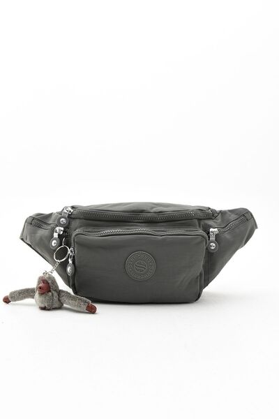 Sanmorris Унісекс сіра сумка з регульованим ременем на талії та плечі - темно-сіра тканина клінкір, водостійка