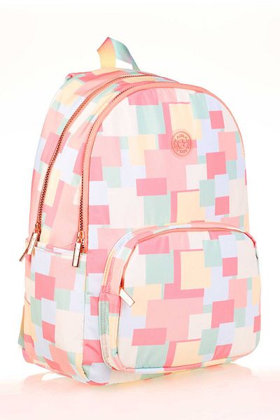 KAUKKO Salmon Colored Rainbow Backpack - K1754