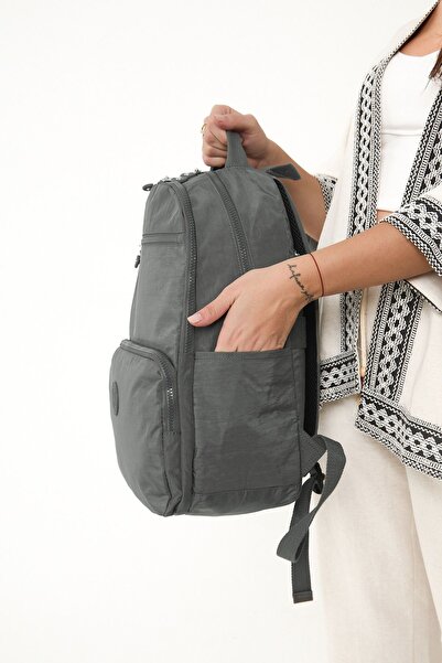 Sanmorris Унісекс Водостійка Середнього Розміру Кринкіл Тканина Багатокімнатна Темно-Сіра Сумка для Ноутбука, Школи та Подорожей