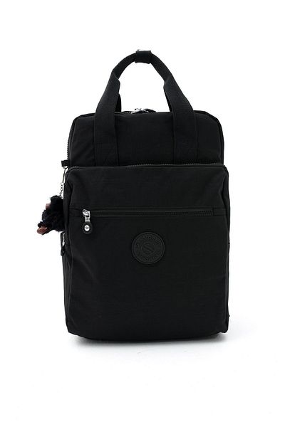 Sanmorris Unisex Black Crinkle Laptop School and Backpack - Αδιάβροχο, Πολλαπλών Διαμερισμάτων, Μεγάλο Μέγεθος
