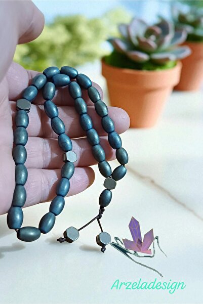 arzela سبحة هيماتيت للرجال 33 قطعة تصميم خاص