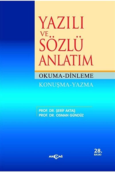 Akçağ Yayınları Yazılı Ve Sözlü Anlatım - Şerif Aktaş 9789753383417
