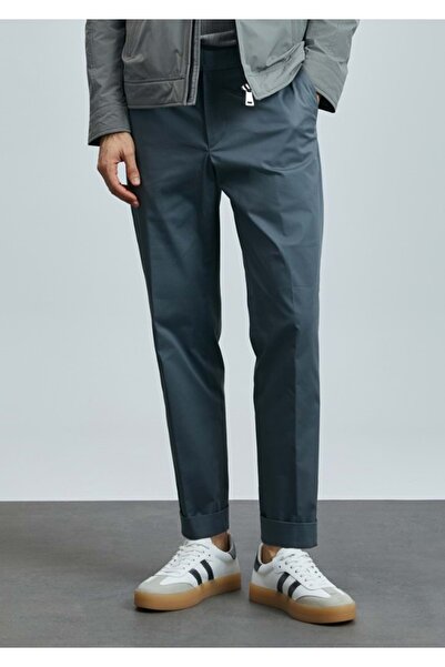 Lufian 111190339 Plus سروال تشينو رجالي ذكي بقصة ضيقة للرجال باللون الأخضر