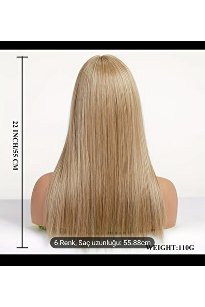 Handmade Küllü sari tepelik peruk yarım peruk kahkullu ısıya dayanıklı fiber