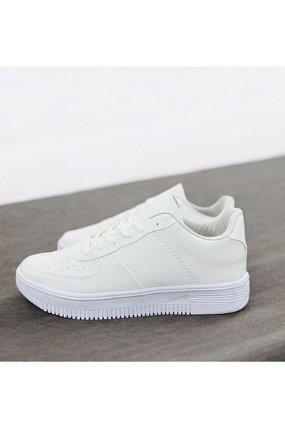 KANTEX Anatomical Flexible Sole Daily Lace-Up White Sports Shoes Ergonomic Comfortable Breathable Soft035