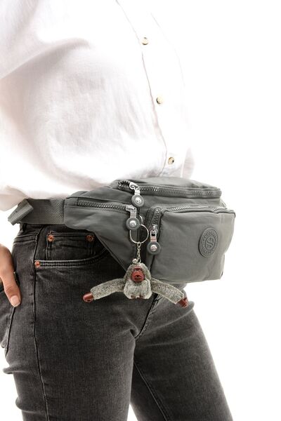 Sanmorris Унісекс сіра сумка з регульованим ременем на талії та плечі - темно-сіра тканина клінкір, водостійка