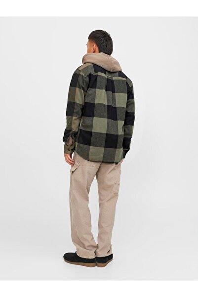 Jack & Jones Jack Jones Checkered Lumberjack Shirt with Pockets Khaki 77724K12248409