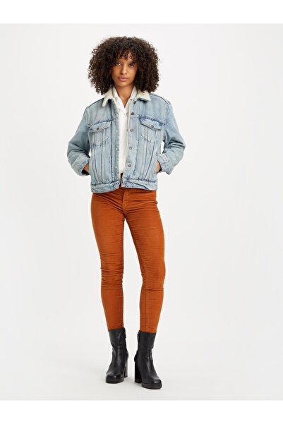 Levi's Ex Boyfriend Sherpa Trucker Women's Blue Classic Collar Jacket