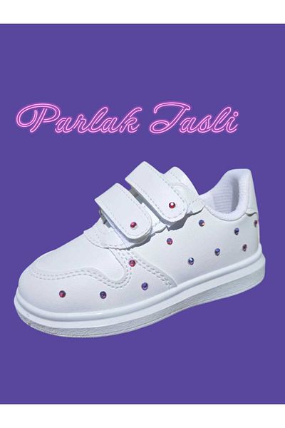 ECCAdesing Bright Colored Stone Embroidered Girls' Sports Shoes