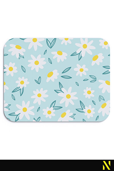nilizma Ергономична подложка за мишка с мотив на маргаритки, с неплъзгаща се основа, за дома и офиса