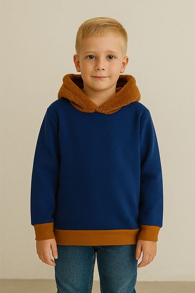 rg kidsstore Унисекс детски зимен плюшен топ с качулка