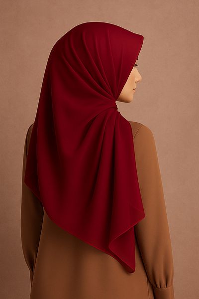 Paciqa Șal din șifon de culoare uni burgundă 70x180 cm Hijab de vară subțire ușoară
