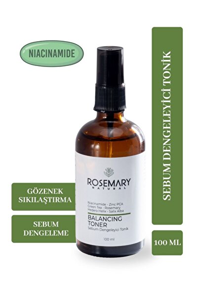 Rosemary Natural Sebum Dengeleyici Tonik 100 ml Yağlı Ve Karma Ciltler Gözene...
