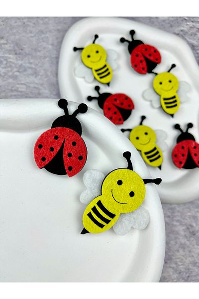 Toka Sepetim Agrafă pentru copii fără păr Bee And Ladybug 2 bucăți Agrafă pentru copii cu păr scăzut