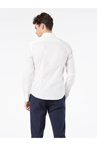 Dockers Cămașă pentru bărbați din țesătură rafinată din hârtie albă