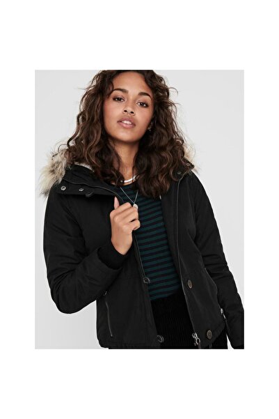 ONLY Onlpeyton Short Fur Cc Otw Kadın Kapüşonlu Mont