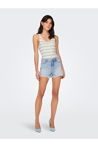 ONLY Onlpacy Hw Dnm - Women's Stone Detailed Jean Shorts