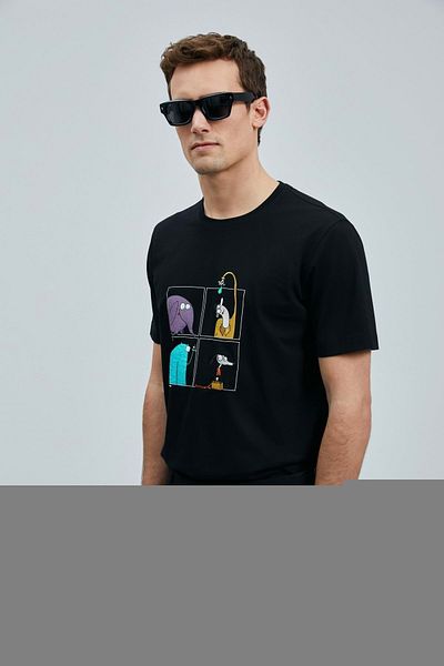 Lufian 111020254 Funky Modern Graphic T-shirt Ανδρικό μπλουζάκι μαύρο