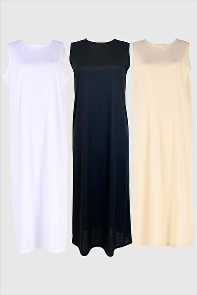 Plistre 2134_Black-White-Ten 3-Pack بدون أكمام ثوب داخلي