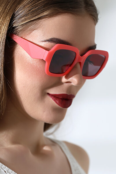 Lozzo Women's Square Pink Colored Glass Matte Sunglasses Waiter Size 23047 C35 m