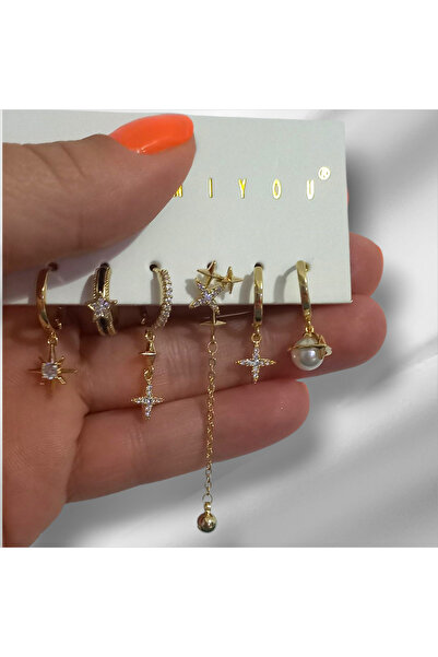 Yakemiyou 6'lı Çelik Küpe Seti