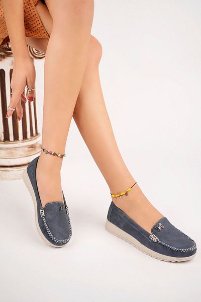 epaavm Wedge Heel Thermo Sole Butterfly Navy Blue Denim Shoes