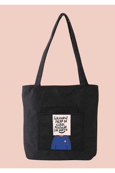 ECCAdesing Girls' and Teenagers' Shoulder Bag with Various Mixed Text Printed