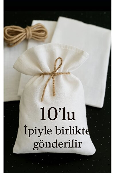 ALASEREN 10×15cm HAM KUMAŞ BEYAZ KESE DÜĞÜN, NİŞAN,DAVET VB LAVANTA, SABUN, T...