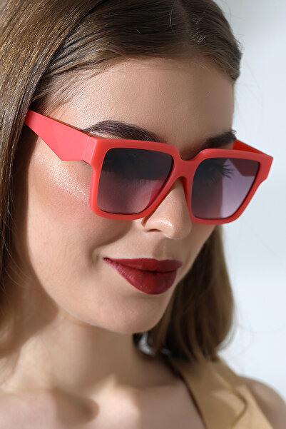 Lozzo Women's Square Pink Colored Glass Matte Sunglasses Waiter Size 23047-1 C35 m