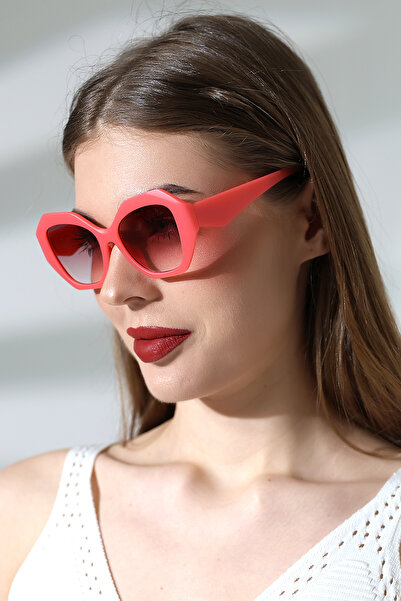 Lozzo Women's Oval Pink Colored Glass Matte Sunglasses Waiter Size 23047-2 C35 m