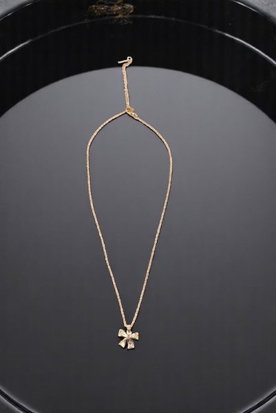 Kai Baby Ribbon Stainless Steel Necklace Waterproof and Sweat Resistant