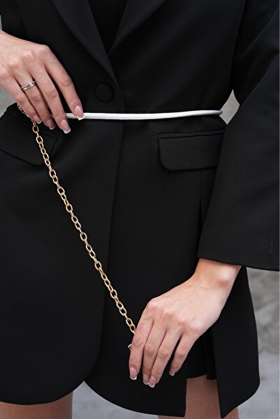 MODAM HİFA Curea de frânghie cu detalii aurii Curea de lanț pentru rochie Curea de cămașă Curea de haină Curea de talie Curea de corp