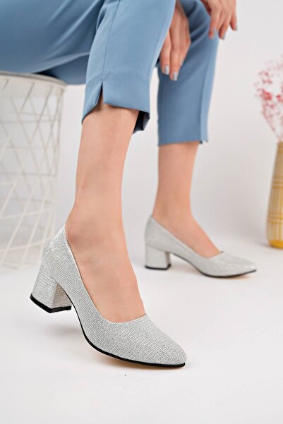 epaavm Stříbrné dámské boty na podpatku Star