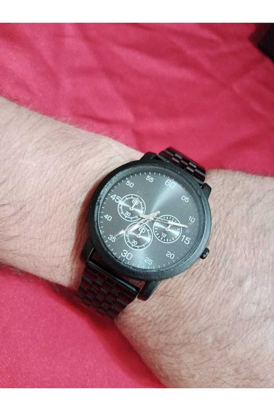 Brality Steel Cord Men's Wrist Watch- Black Color Cord - Black Dial- Numeral 6022