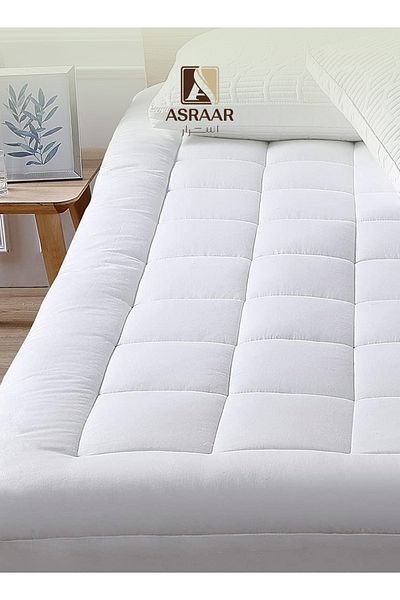 Asraar Packeg Couples Comfort 4Piece|2 Stripe Pillows 75x50cm, 1Mattress Topper 150x200cm,1Decorative Lamp