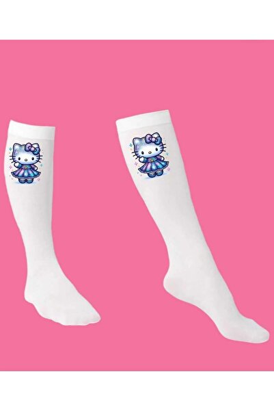 ECCAdesing Swet Hello Printed Girls Knee High Socks