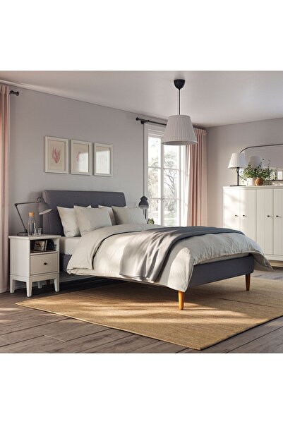 IKEA Çift Kişilik Karyola, Gunnared Koyu Gri, 140x200 Cm