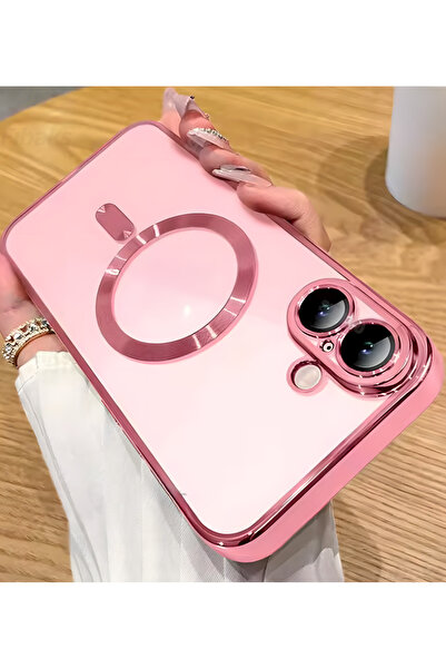 Fibaks İphone 16 Plus Uyumlu Kılıf Kamera Lens Korumalı Magsafe Şarj Kilifi Ş...