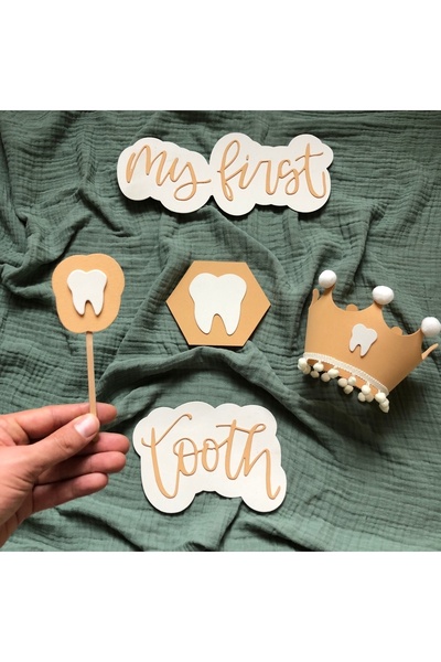 aloha concept İlk Dişim Çıktı Diş Çıkarma Diş Buğdayı Partisi Kutlama Seti 5 ...