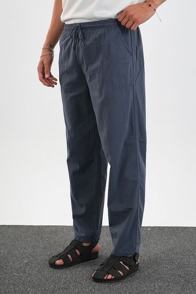 Redline Defy Men's Comfortable Fit Linen Look Trousers Smoked