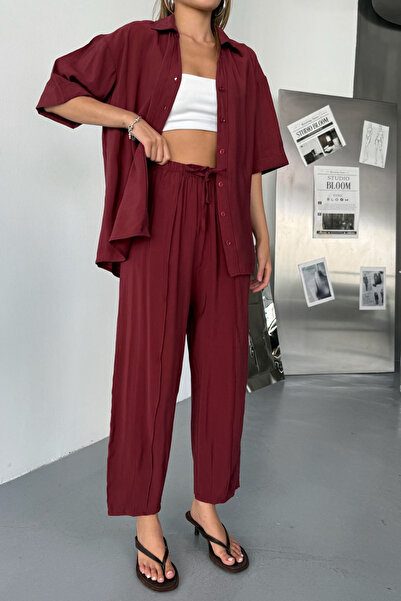 Feela Moda Women's Modal Woven Short Sleeve Loose Suit 2014