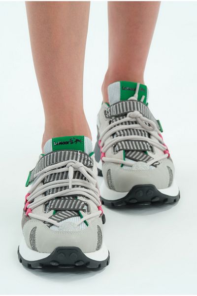 Lemoors Alisa Lace-Up and Velcro Rubber Sole Very Soft Walking Shoes